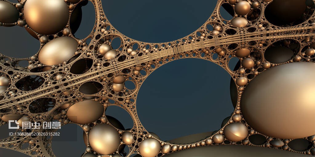 奇妙的3D金属结构 虚构技术渲染中的钢结构房屋